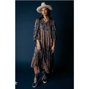 Free People Estelle Chiffon Floral Maxi Dress